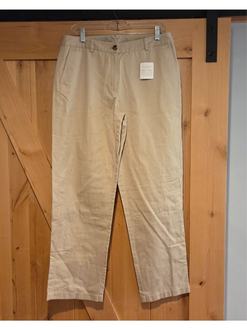 New! L.L. Bean Favorite Fit Pants Womens 10 Reg Tan Cotton Chino Straight 259659